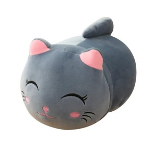 미니 고양이 플러시 동물 인형 베개 생일 선물, 7.25cm gey close, 1개