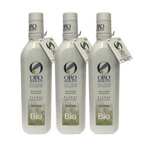 오로바일렌 피쿠알 엑스트라 버진 올리브 오일 햇오일 BIO, 500ml, 3개