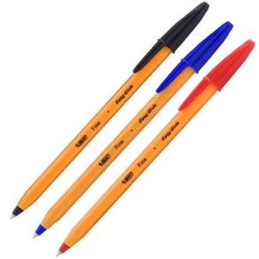 천지몰 BIC 오렌지 파인 볼펜 적색 0.7MM 12자루 1각, 1개, 1