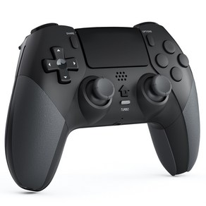 CHEREEKI PS4/PS4 Slim/PS4 Po 이중 진동 기능을 갖춘 무선 컨트롤러, Black, 1개