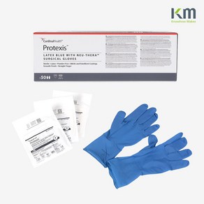 카디날헬스케어 프로텍시스 블루 프리미엄 라텍스 수술장갑(더블글러빙) 50쌍 PROTEXIS BLUE Sugical Glove, 6, 50세트