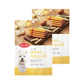 바우와우 치즈 소시지 14p x 2개 강아지 애견 간식, 240g