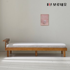 앳홈 젠느 원목 데이베드 소파베드 (프레임+매트), 브라운소나무