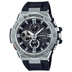 [지샥(G-SHOCK)]지스틸 GST-B100-1ADRRR 드레스워치 캐주얼시계 블루투스페어링 블랙 실버포인트(태양전지)