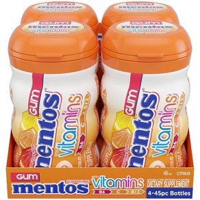 멘토스 비타민껌 자일리톨 상큼한맛 무설탕 대용량 비타민함유 Mentos, 4개