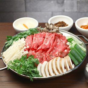 [한우리] 불고기전골 2~3인분 버섯 소불고기 밀키트 캠핑요리 캠핑음식, 1개, 1.3kg