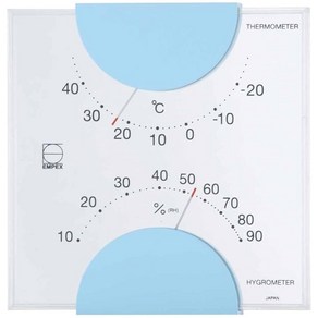 엠펙스 기상계 습도계 엘름 거치 겸용 일제 라이트블루 LV4906 10.5x10.2x2cm, 1개