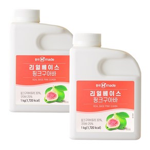 흥국 리얼 핑크구아바베이스 1kg 과일주스, 2개