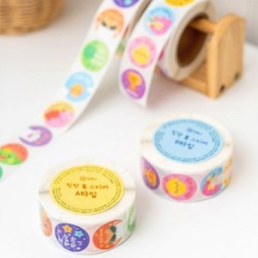 칭찬스티커 원형 포장용 씰스티커 롤형 Y1maket, A타입