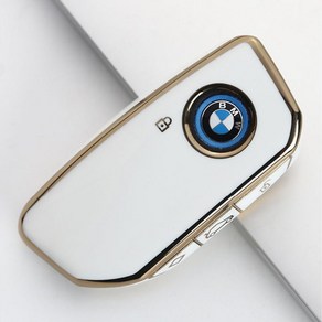 BMW 신형 키케이스 IX I7 7시리즈 G70 TPU GOLD LINE 키케이스, 화이트