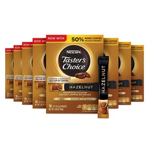 네스카페 테이스터스 초이스 인스턴트 헤이즐넛 16개 1.69oz(48g) 8팩 Nescafe Taste's Choice Instant Coffee Hazelnut, 3g, 8개