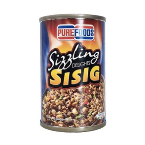 필리핀 PURE FOODS 시즐링 딜라이츠 시식 통조림 150g 퓨어푸드 / sizzling delights sisig 간돼지고기