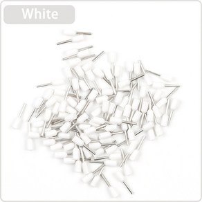 100PCS VE 튜브 절연 압착 단자 E1006 E1008 E1010 E1012 1mm2 AWG 18 케이블 와이어 커넥터 압착 단자 코, [07] White, [01] E1006