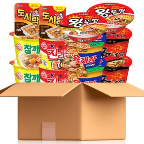 오뚜기 농심 팔도 컵라면 6종 (왕뚜껑2+도시락2+육개장사발면2+진라면 매운맛2+참깨라면2+신라면2), 1세트