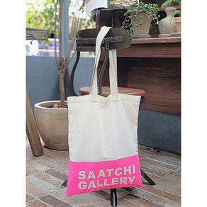 런던 SAACHI GALLERY 사치갤러리 에코백 로고 코튼백 캔버스숄더백