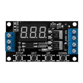 DAMMAIDDAO DC 5V-30V 타이머 모듈 제어 보드 모터용 릴레이 모듈 켜기/끄기, 60x34x12mm, 검은색, PCB, 1개