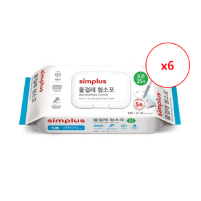 simplus 물걸레청소포 표준형 25매, 6개