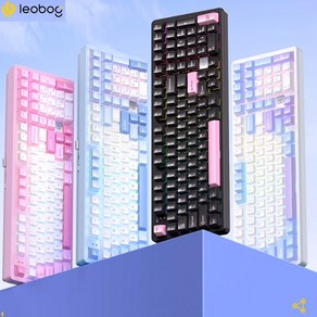 [ XC샵 ] LEOBOG Hi98PRO CNC알루미늄 기계식 게이밍 키보드 98%101키 gasket구조 RGB램프 전키핫스왑DIY, 백룡축(33gf min), 심플화이트-4000mah