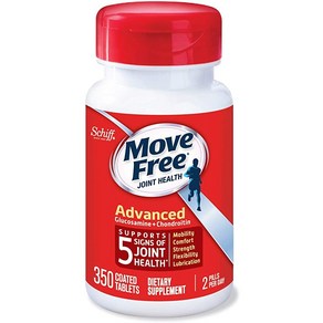 Move Fee 글루코사민 1500mg (1회 제공량당) 및 콘드로이틴 - 고급 관절 지지 태블릿 (병 350개) 관절 건강을 위한 이동성 유연성 강도 윤활 및 편안함 지원 350 Count (Pack of 1), 1개