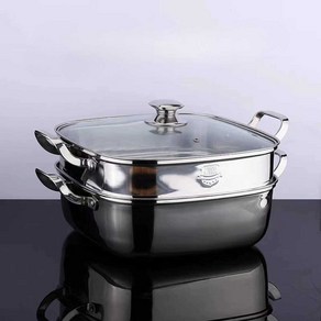 스텐 사각 찜기 찜통 생선 증기선 스테인리스 찜솥, 1. 단층 30cm