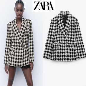 ZARA 자라 하운드투스 블레이저 트위드 자켓