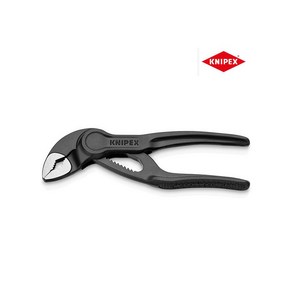 KNIPEX 크니펙스 워터펌프 플라이어 87 00 100 BK 첼라 미니 코브라 XS 100mm 한손 작업 컴팩트 사이즈 미니사이즈 카리스툴, 1개