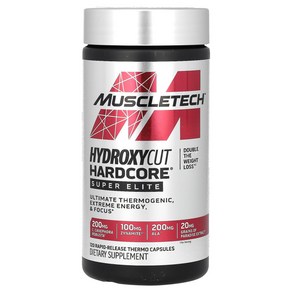 MuscleTech Hydoxycut Hadcoe 슈퍼 엘리트 속방형 써모 캡슐 120정, 1개