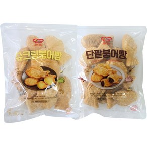 코다노 쫀득 붕어빵 단팥 650g + 슈크림 650g 냉동붕어빵 미니붕어빵, 2개