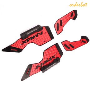 오더봇 nmax125 최신 발판 튜닝 용품 논슬립 미끄럼 방지 가드 고무 CNC 알루미늄 21-, 레드, 1세트