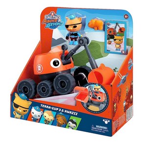 Octonauts Above & Beyond Terra Gup 3 and Kwazii 디럭스 장난감 차량 및 피규어 세트. 미션 재현. 7.1cm(2.8인치) 콰지 캐릭터 피규어와