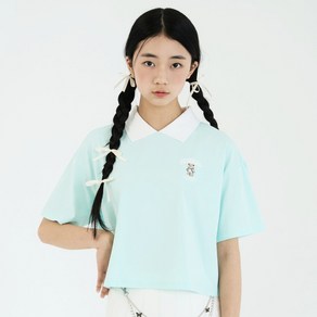[더데이걸] 논현점##여유핏단정카라반팔##초등여아 주니어 여아 아동 키즈 초등학생 중학생 카라 티셔츠##여아 반팔 카라 티셔츠##심플 단정 깔끔한##24년 신상품##더데이걸 논현점