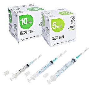 신창 채혈주사기 10cc 21g 1-14인치 100ea Pofi Tube, 1개