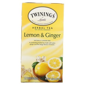 Twinings 허브차 레몬 생강 무카페인 티백 25개입 1.32oz(37.5g)