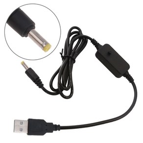 USB DC 케이블 5V ~ DC 9V/12V 카메라 용 수컷 스텝 업 컨버터 어댑터 케이블, 4.0x1.7mm, 1개