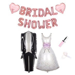 결혼기념일 브라이덜샤워홈파티은박풍선6종SET, 2번 BRIDAL SHOWER