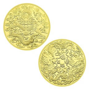 기념 주화 코인 용년 동전 금속 십이지 행운의 홈 데코 챌린지 컬렉션 선물, [02] Gold-1pc