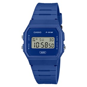 CASIO 카시오 F-91WB-2A1 F-91 시리즈 슬림 디지털시계 블루