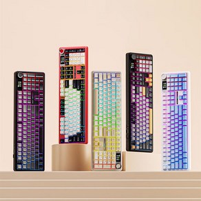 [CTK] 독거미 AULA F108/F108PRO 무선 기계식 키보드 풀배열 커스텀 108키 블루투스 RGB GASKET구조 4000mAh/8000mAh, F108 블랙 카라멜라떼축