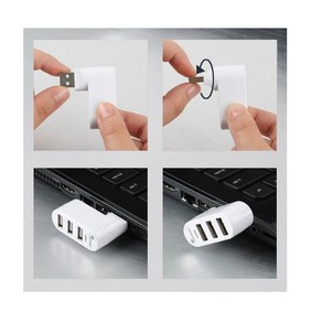 LG 그램14 USB2.0 허브 무전원 포트회전, IB365-white, 1개