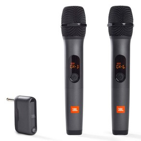 JBL Wireless Two Microphone System with Dual-Channel Receiver Bl JBL 무선 2개 마이크 시스템(듀얼 채널 수신기 포함) 블