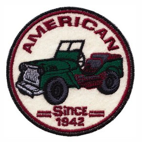 와펜 B349 - AMERICAN Since 1942 원형 마크 패치 와펜