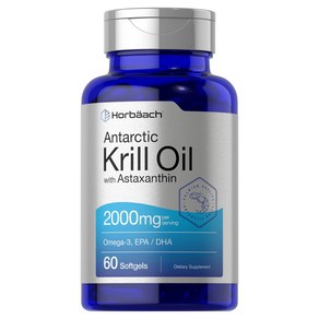 Hobaach Antactic Kill Oil 2000mg  60 Softgel Capsules  Omega-3 EPA DHA Supplement  with Ast, 1개, 60정