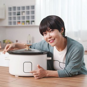 조혜련 쿠킹마스터 슬로우쿠커 멀티쿠커 만능찜기 세라믹 5.7L, 화이트