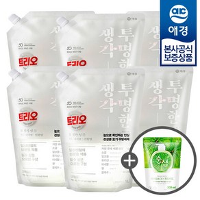 [애경] 트리오 투명한생각 주방세제 리필 1L x6개 +주방세제200ml 증정