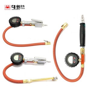 대원금속 디지털 타이어게이지 DW-101DA 집게굿지 220psi 국산 공기압측정기, 1개