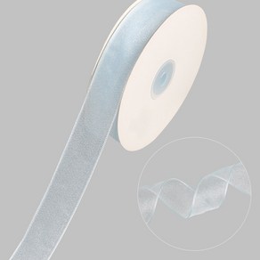 [모핸] 오간디 리본, 1롤, 50yd, 블루(27mm)
