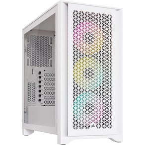 CORSAIR 4000D AIRFLOW 강화 유리 미드 타워 ATX 케이스 - 공기 케이블 관리 시스템 넓은 내부 120mm 팬 2개 포함 블랙, [01] 3000D 공기