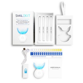 [MSDS 있음]SMILEKIT 치아미백기 마우스피스 투명, 화이트, 1개