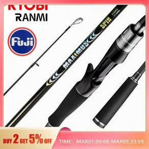 중국낚시대 민물낚시 RYOBI RANMI MAXIMUS 루어 낚싯대 30T 카본 후지 가이드 스피닝 캐스팅 로드 3-50g ML/MH 트래블 1.8m 2.1m 2.4m 2.7m 3.0m, 4) casting 1.98m7-28g