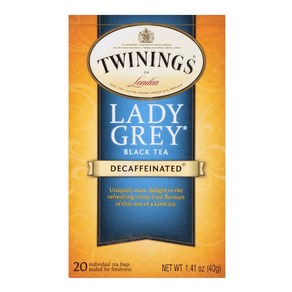 Twinings 트와이닝 레이디 그레이 홍차 무카페인 디카페인 20 티백 40g(1.41oz)